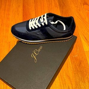 NWT J Crew navy blue sneakers.